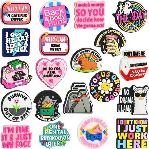 Funny Focal Beads 20PCS Sarcastic Humor Focal Bead Hilarious Focals for Pens/Necklace/Keychains/Bracelets/Lanyards Worker Coworker Women Gifts in Kuwait