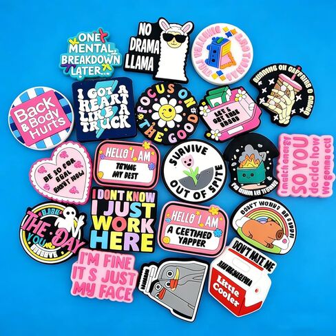Funny Focal Beads 20PCS Sarcastic Humor Focal Bead Hilarious Focals for Pens/Necklace/Keychains/Bracelets/Lanyards Worker Coworker Women Gifts in Kuwait