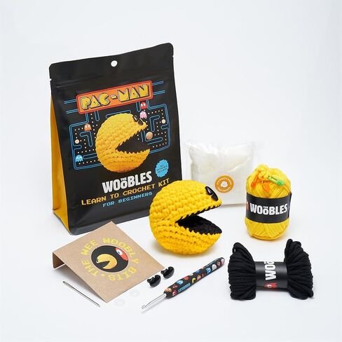 مجموعة Woobles Pinky Crochet للمبتدئين - مجموعة PAC-MAN Ghost Amigurumi المرخصة رسميًا، كما يظهر على Shark Tank، مقاس 4 بوصات، للأعمار من 12 عامًا فما فوق in Kuwait