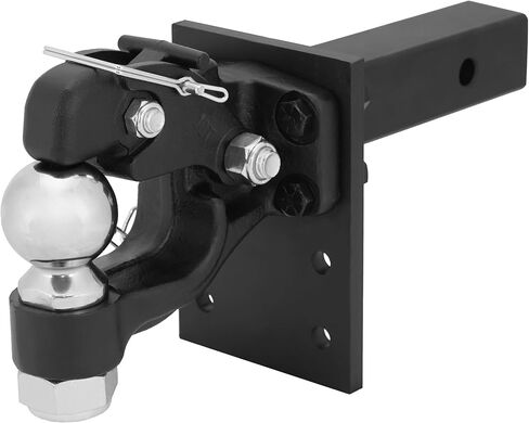 JEXTRA Pintle Hitch 15 ton with 2-5/16 Inch Hitch Ball and Pintle Mount Fits 3 inch Lunette Ring and Towing Rope with Mounting Kit Heavy Duty Black Powder Coat 33000LB in Kuwait