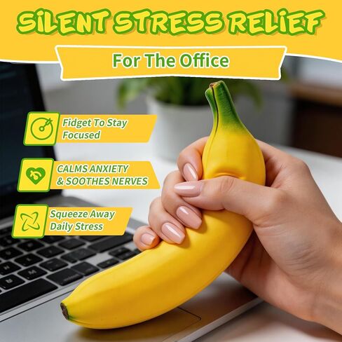 3PCS Bannana Squishy Stress Toy Fake Stretchy Banana Foam Squishies Squishy Fidget Toys Stress Relief Anti Stress Stretchy Bannana Toys in Kuwait