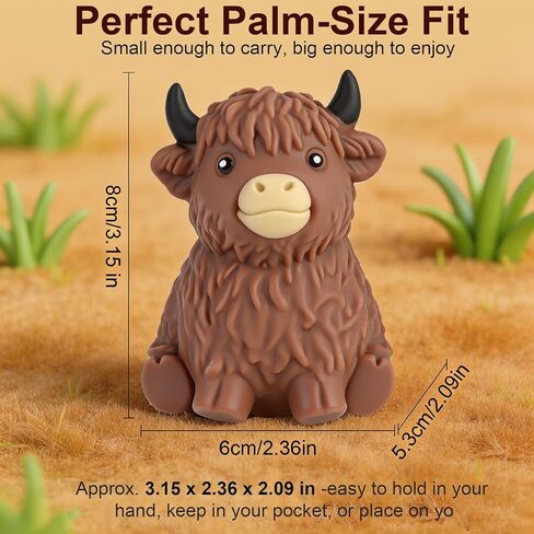 2pcs Cute Highland Cow Squishies Stress Toy – Soft Squeeze Fidget Stress Balls for Adults, Slow-Rising Stress Relief Fidget Toy, Gifts & Desk Decor in Kuwait