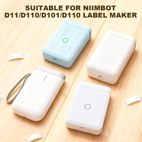 شريط صانع الملصقات لطابعة الملصقات NIIMBOT D11 D110 D101، 3 لفات 0.47 بوصة × 1.57 بوصة (12 × 40 مم) ورق ملصقات أبيض، بديل شريط لاصق حراري قوي ذاتي اللصق للمدرسة والمكتب المنزلي in Kuwait
