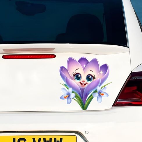 Cute Purple Flower Car Stickers, 2-Pack Waterproof Vinyl Decals for Vehicle Windows, Cars, Trucks, SUVs c077 in Kuwait