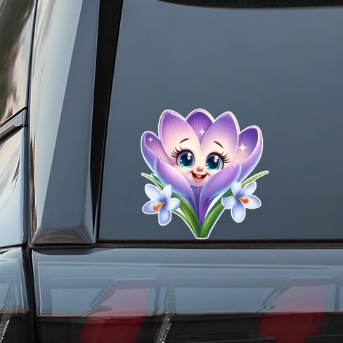 Cute Purple Flower Car Stickers, 2-Pack Waterproof Vinyl Decals for Vehicle Windows, Cars, Trucks, SUVs c077 in Kuwait