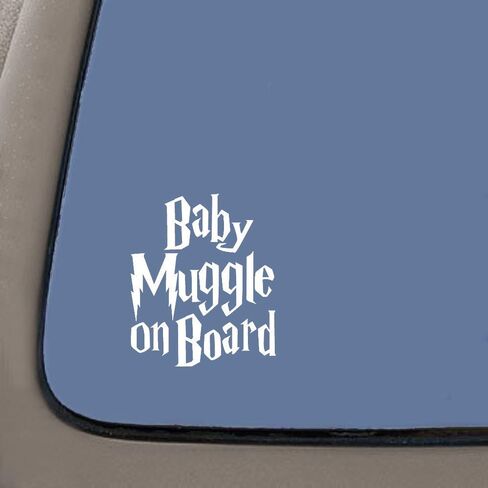 NI660 Baby Muggle On Board Decal | 5.5-Inches Wide | Premium Quality White Vinyl Decal in Kuwait