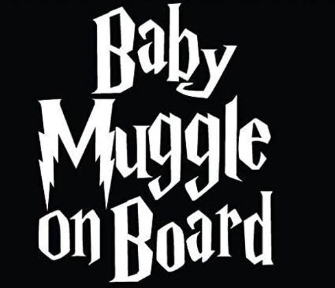 NI660 Baby Muggle On Board Decal | 5.5-Inches Wide | Premium Quality White Vinyl Decal in Kuwait