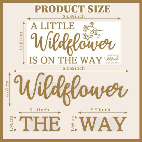 A Little Wildflower is on the Way Decal for Backdrop - Floral Baby Shower Decorations, Flower Themed Balloon Arch Backdrop Decorations in Kuwait