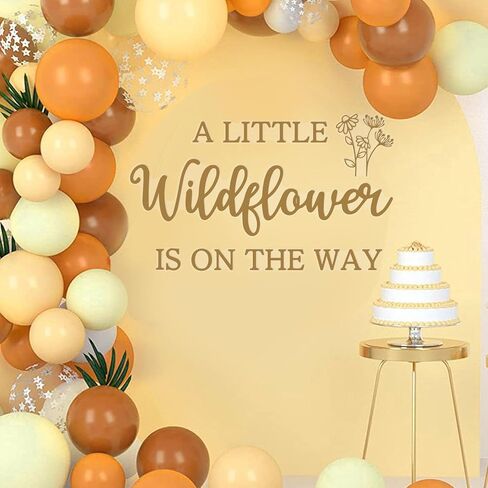 A Little Wildflower is on the Way Decal for Backdrop - Floral Baby Shower Decorations, Flower Themed Balloon Arch Backdrop Decorations in Kuwait
