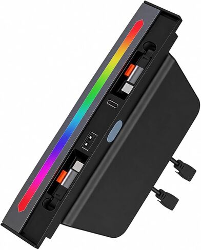 موزع USB لطراز Tesla Y 2021-2024 والطراز 3 2021-2023، محطة إرساء وحدة التحكم المركزية مع كابلات من النوع C قابلة للسحب، إضاءة محيطة RGB، شاحن سريع 27 وات بأربعة منافذ in Kuwait