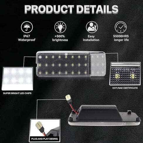 LED Door Panel Courtesy Light for 1992 1993 1994 1995 1996 Ford F150 F250 Bronco, 1992-1997 Ford F350 Car Interior Door Lights 6000K White 2PCS in Kuwait