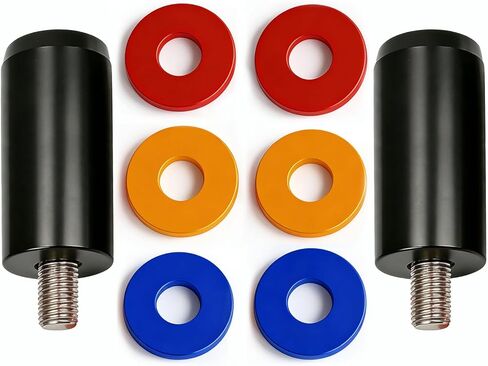 Crash Bar Sliders End Caps Derlin with Decorative Spacer Washer for Harley Touring Softail Dyna Sportster 1.25" Diameter Engine Guards Saddlebag Guards 2PCS (Black 1.25-inch) in Saudi Arabia