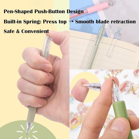 7 PCS Craft Paper Knife Pen Art Cutting Tools Retractable Hobby Cutter Pen Carving Tools for DIY Kit Scrapbooking Drawing and Crafting Utility Precision Paper Cutting Tool with storage case in Kuwait