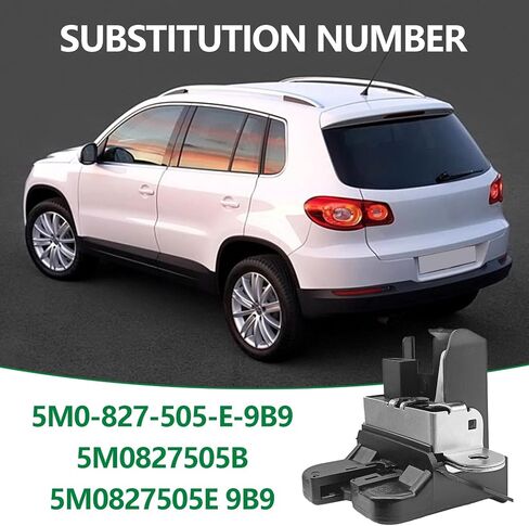 محرك مزلاج قفل الباب الخلفي لصندوق السيارة الخلفي 5M0827505E متوافق مع VW Jetta Sportwagen 2010-2014 وVW Tiguan 2008-2017، بديل لقفل غطاء صندوق الأمتعة in Kuwait