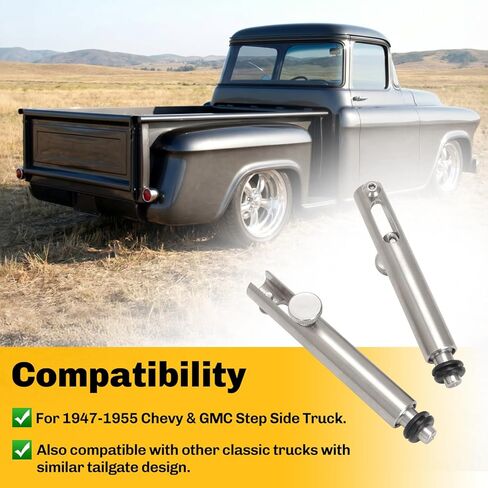 Hidden Stealth Tailgate Latches Compatible with 1947-1955 Chevy & GMC Step Side Truck, Hidden Type Spring-Loaded Latch Kit, Aluminum Construction, Clean Custom Look Without Chains in Kuwait