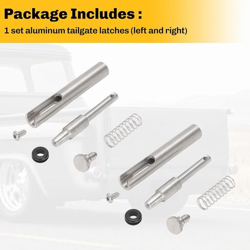 Hidden Stealth Tailgate Latches Compatible with 1947-1955 Chevy & GMC Step Side Truck, Hidden Type Spring-Loaded Latch Kit, Aluminum Construction, Clean Custom Look Without Chains in Kuwait