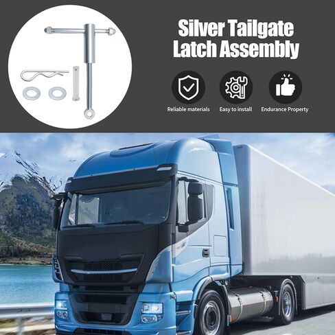 TGL34SBR Silver Tailgate Latch Assembly, Steel Latch Truck Accessories for Tailgate Closure, Replaces TGL3410HDW in Kuwait