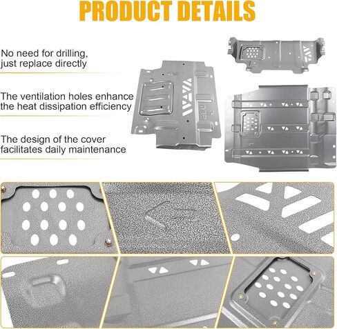 Full Skid Plate Package w/Front Transmission Skid Plate Steel FL3Z-5D032-D Replacement for Ford F-150 2015-2022 Not Fit PowerBoost Heavy-Duty Splash Guard Shield Kit Replaces FL3Z-5D032-A in Kuwait