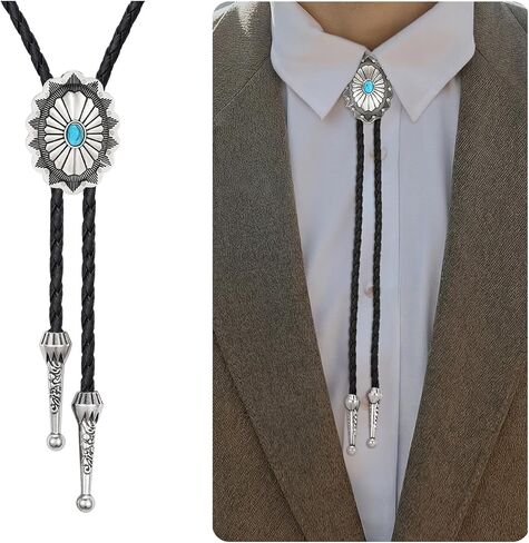 ربطة عنق XZQTIVE Western Bolo للرجال والنساء ربطة عنق كلاسيكية من جلد رعاة البقر لحفلات الزفاف ذات الطابع الريفي in Saudi Arabia