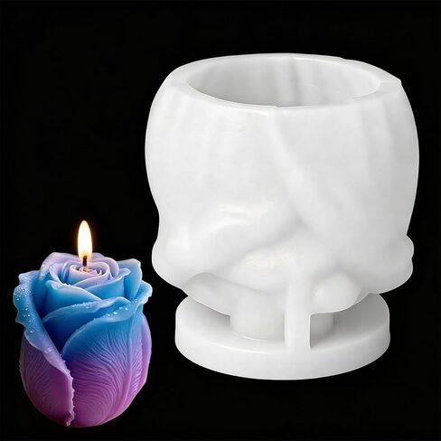 3D Rose Flower Silicone Molds, Silicone Resin Tulip Mold, Non-Stick Moldes para Velas for Beeswax, Soy Wax, Soap, Resin, DIY Crafts in Kuwait