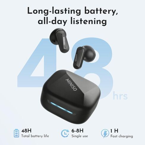 MINISO MS119 AI سماعات أذن للترجمة في الوقت الحقيقي، ترجمة فورية مع 165 لغة و8 أوضاع ترجمة، بلوتوث 6.0، 3 في 1 ترجمة سماعات الأذن للعمل/السفر/الدراسة. ماتي الأسود in Kuwait