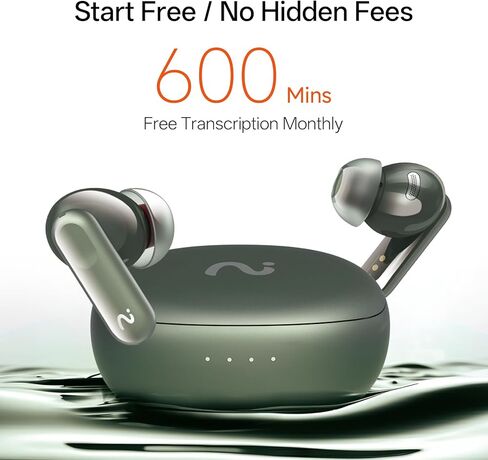 Nano+ AI Voice Recorder Earbuds: Pocket Note Taker for Meetings, Calls & Lectures. Real-time Transcription, 45dB Hybrid ANC, AI Assistant for Productivity, AES-256 Secure, Green in Kuwait