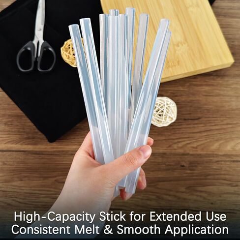 ZUFECY 20-Pack 1/4 inch Full-Size Hot Glue Sticks, 8 inch Long with Fast Setting for Heavy-Duty Bonding on Multiple Surfaces in Kuwait