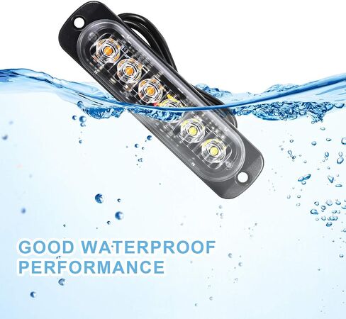 Frienda 4 قطع LED ستروب أضواء العنبر 6 LED تحذير السلامة وامض ضوء مصبغة رئيس الطوارئ منارة تحذير المخاطر أضواء مع منصات مسامير للشاحنة على الطرق الوعرة in Kuwait