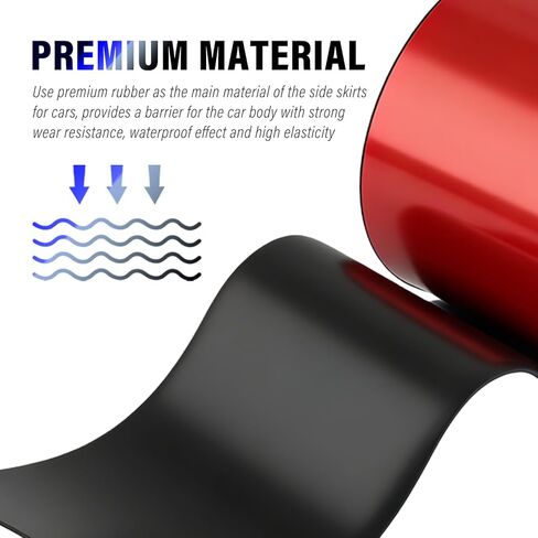 13Ft x 3.15In Side Skirts for Cars Protector,Flexible Rubber Bumper Guard for Cars for Side Sills,Front/Rear Bumpers,Cuttable Car Bumper Protector Guard for Most Vehicles in Kuwait