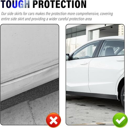 13Ft x 3.15In Side Skirts for Cars Protector,Flexible Rubber Bumper Guard for Cars for Side Sills,Front/Rear Bumpers,Cuttable Car Bumper Protector Guard for Most Vehicles in Kuwait
