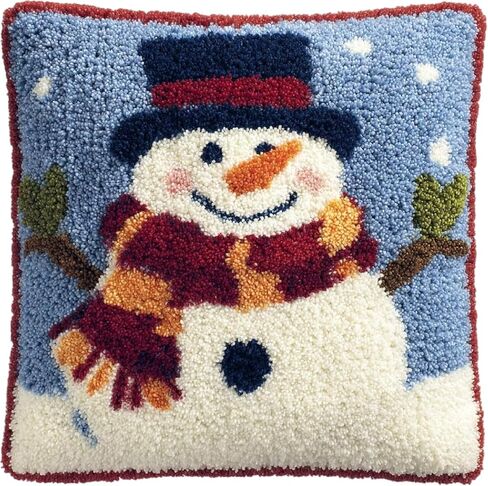 ZUHSA Latch Hook Cushion Kits,DIY Throw Pillow Cover Sofa Cushion Cover Rug Shaggy Decorations fit for Home Sofa and Bedroom Decoration,17X17Inch (Ladybug) in Kuwait