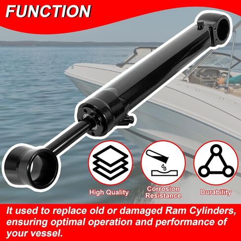 Stbd Trim Ram Cylinder، Power Trim مناسب لجميع Mercruiser Bravo I وII وIII، استبدل 9B-121-01، 98704A26، 98704A11، 98704A12، 98704A17، 8M0132610، 8M0708280، 18-2425، 26470 in Kuwait