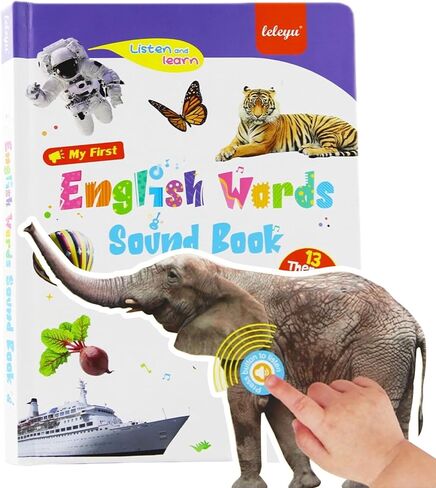 كتاب صوتي للكلمات الإنجليزية للأطفال الصغار 3-6 | 470+ لعبة تعلم الكلمات والصوتيات | التحدث والتهجئة التفاعلية مع الأصوات والصور | 21 موضوعًا | 2026 هدية تعليمية in Kuwait