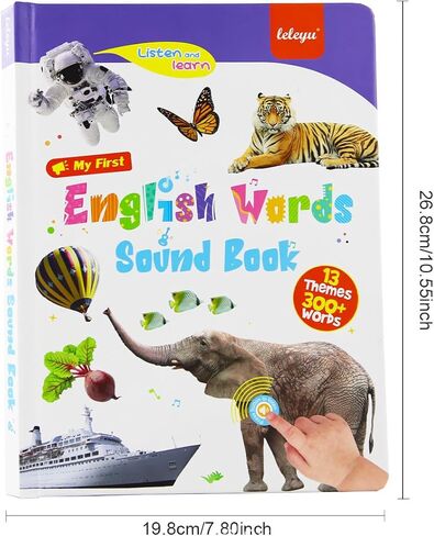 كتاب صوتي للكلمات الإنجليزية للأطفال الصغار 3-6 | 470+ لعبة تعلم الكلمات والصوتيات | التحدث والتهجئة التفاعلية مع الأصوات والصور | 21 موضوعًا | 2026 هدية تعليمية in Kuwait