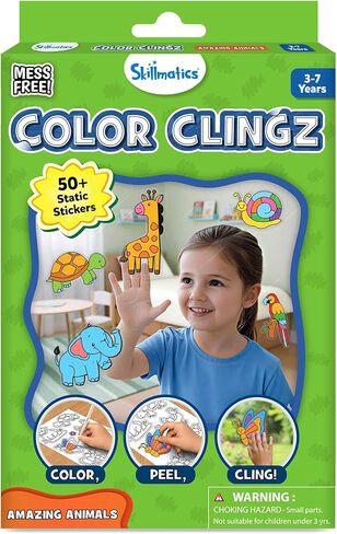 Skillmatics Cling Art - Color Clingz Unicorns & Princesss، أكثر من 50 ملصقًا ثابتًا قابلاً لإعادة الاستخدام، متعة خالية من الفوضى للأطفال، مجموعات ومستلزمات الحرف اليدوية، ألعاب السفر، هدايا إبداعية للأطفال الذين تتراوح أعمارهم بين 3 و4 و5 و6 و7 سنوات in Kuwait