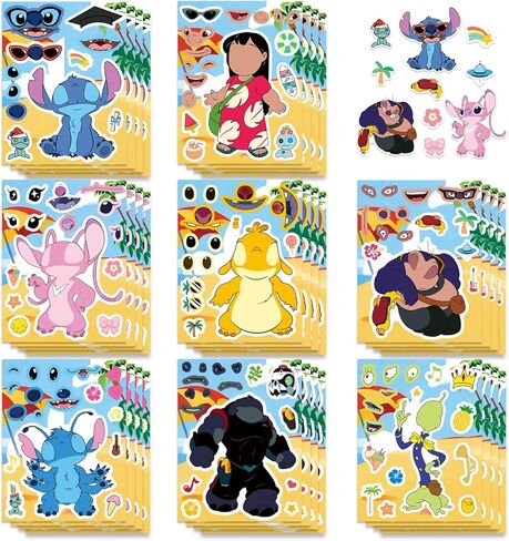 24 Sheets Make Your Own Super Mario Bros. Stickers, Make a Face Sticker, Classic Cartoon Game Decals, Art Craft Party Supplies for Party Decoration, Reward, Decor, Gift Idea (MLA) in Kuwait