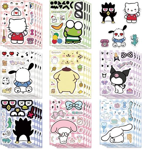 24 Sheets Make Your Own Super Mario Bros. Stickers, Make a Face Sticker, Classic Cartoon Game Decals, Art Craft Party Supplies for Party Decoration, Reward, Decor, Gift Idea (MLA) in Saudi Arabia