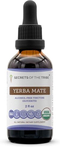 Secrets of the Tribe Yerba Mate USDA Organic Tincture | Alcohol-Free Extract, High-Potency Herbal Drops | Made from 100% Certified Organic Yerba Mate (Ilex paraguariensis) Dried Leaf (2 Fl Oz) in Saudi Arabia