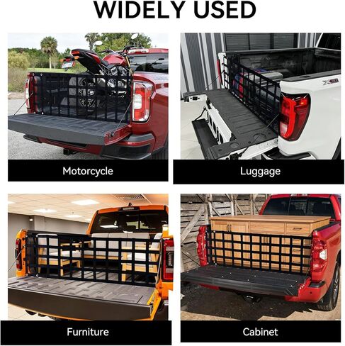 Premium Truck Tailgate Net - 60" x 18" Heavy-Duty Cargo Mesh for Full Size Trucks (Chevy Silverado, Ford F-150, Ram, Toyota Tacoma, Tundra) | Tool-Free Installation, UV Resistant & Aerodynamic in Kuwait