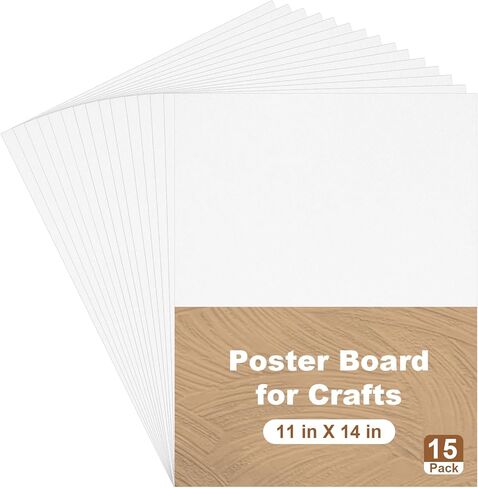 15 Pack Poster Boards 11 x 14 Inch White Poster Boards Heavyweight Poster Board Blank Poster Paper for Vision Boards Crafts Projects School Supplies Presentations Drawing Scrapbooking in Kuwait