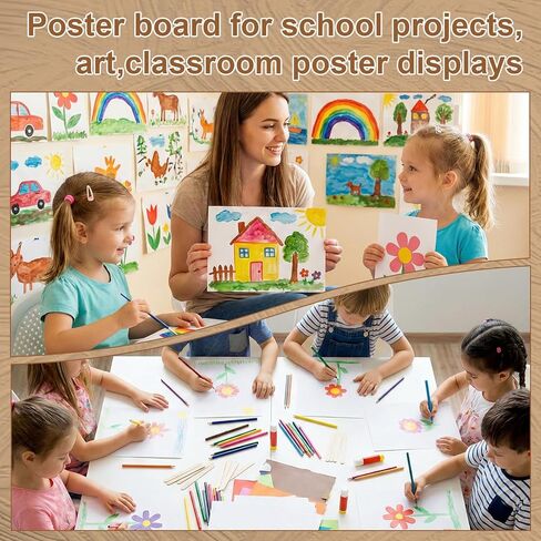 15 Pack Poster Boards 11 x 14 Inch White Poster Boards Heavyweight Poster Board Blank Poster Paper for Vision Boards Crafts Projects School Supplies Presentations Drawing Scrapbooking in Kuwait
