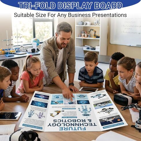 Large Trifold Poster Board, 2 Pack 36" x 48" White Corrugated Project Boards - Science Fair Display Posterboard for School Projects, Science Fairs, Event Displays, and Business Presentations in Kuwait