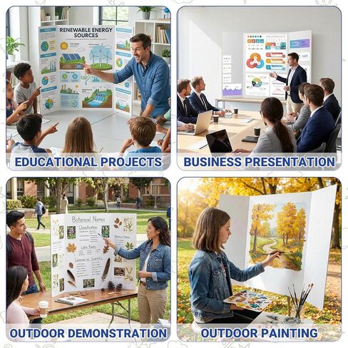 Large Trifold Poster Board, 2 Pack 36" x 48" White Corrugated Project Boards - Science Fair Display Posterboard for School Projects, Science Fairs, Event Displays, and Business Presentations in Kuwait