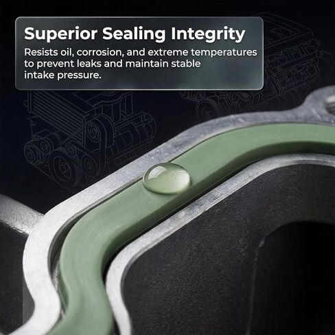 12PCS Car Intake Manifold Plenum Gasket Set, OEM#5184562AC 5184331AC MS97204 Rubber Upper & Lower Engine Intake Manifold Sealing Gasket, Compatible with AvengerL Challenger Journey in Kuwait