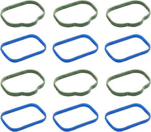 12PCS Car Intake Manifold Plenum Gasket Set, OEM#5184562AC 5184331AC MS97204 Rubber Upper & Lower Engine Intake Manifold Sealing Gasket, Compatible with AvengerL Challenger Journey in Kuwait