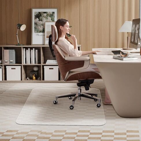 WASJOYE Office Chair Mat for Carpet, Desk Chair Mat for Carpet, Thick Computer Chair Mat with Non-Slip Studded for Home and Office Low Pile Carpet, 48" x 60" in Kuwait