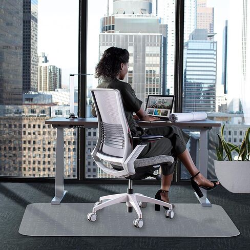 WASJOYE Office Chair Mat for Carpet, Desk Chair Mat for Carpet, Thick Computer Chair Mat with Non-Slip Studded for Home and Office Low Pile Carpet, 48" x 60" in Kuwait