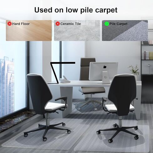 Heavy Duty Chair Mat for Carpet,36"x48",2.2mm,Office Floor Mat for Carpeted Floors,Under Desk Mat for Low Pile Carpet,Mat for Office Chair on Carpet in Kuwait