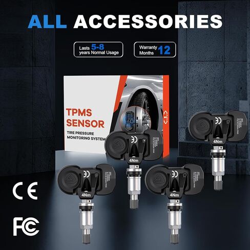 أجهزة استشعار TPMS متعددة البروتوكولات مناسبة لهوندا وأكورا، 315 ميجا هرتز / 433 ميجا هرتز استبدال مراقبة ضغط الإطارات المبرمج مسبقًا لـ 2006-2025 أكورد، سيفيك، CR-V، أوديسي، MDX، RDX 4 قطع in Kuwait