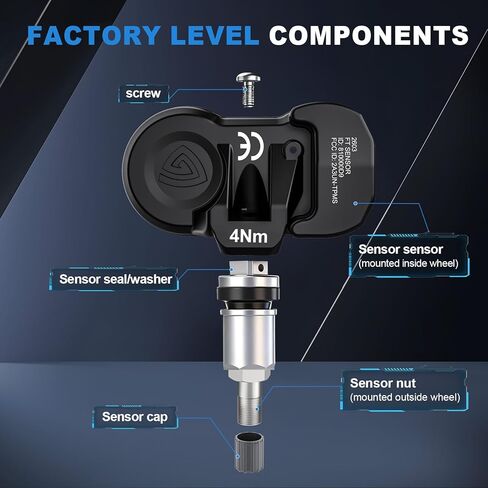 أجهزة استشعار TPMS متعددة البروتوكولات مناسبة لهوندا وأكورا، 315 ميجا هرتز / 433 ميجا هرتز استبدال مراقبة ضغط الإطارات المبرمج مسبقًا لـ 2006-2025 أكورد، سيفيك، CR-V، أوديسي، MDX، RDX 4 قطع in Kuwait